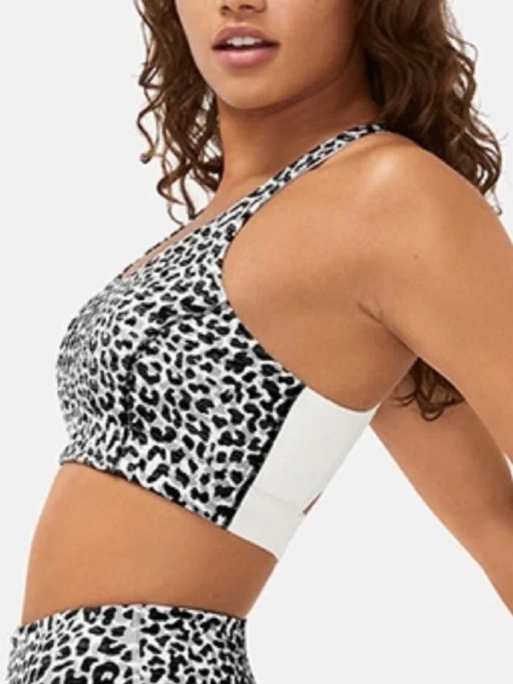 NWOT Outdoor Voices Leopard Print Racerback Sports Bra Textured Back Sz XS